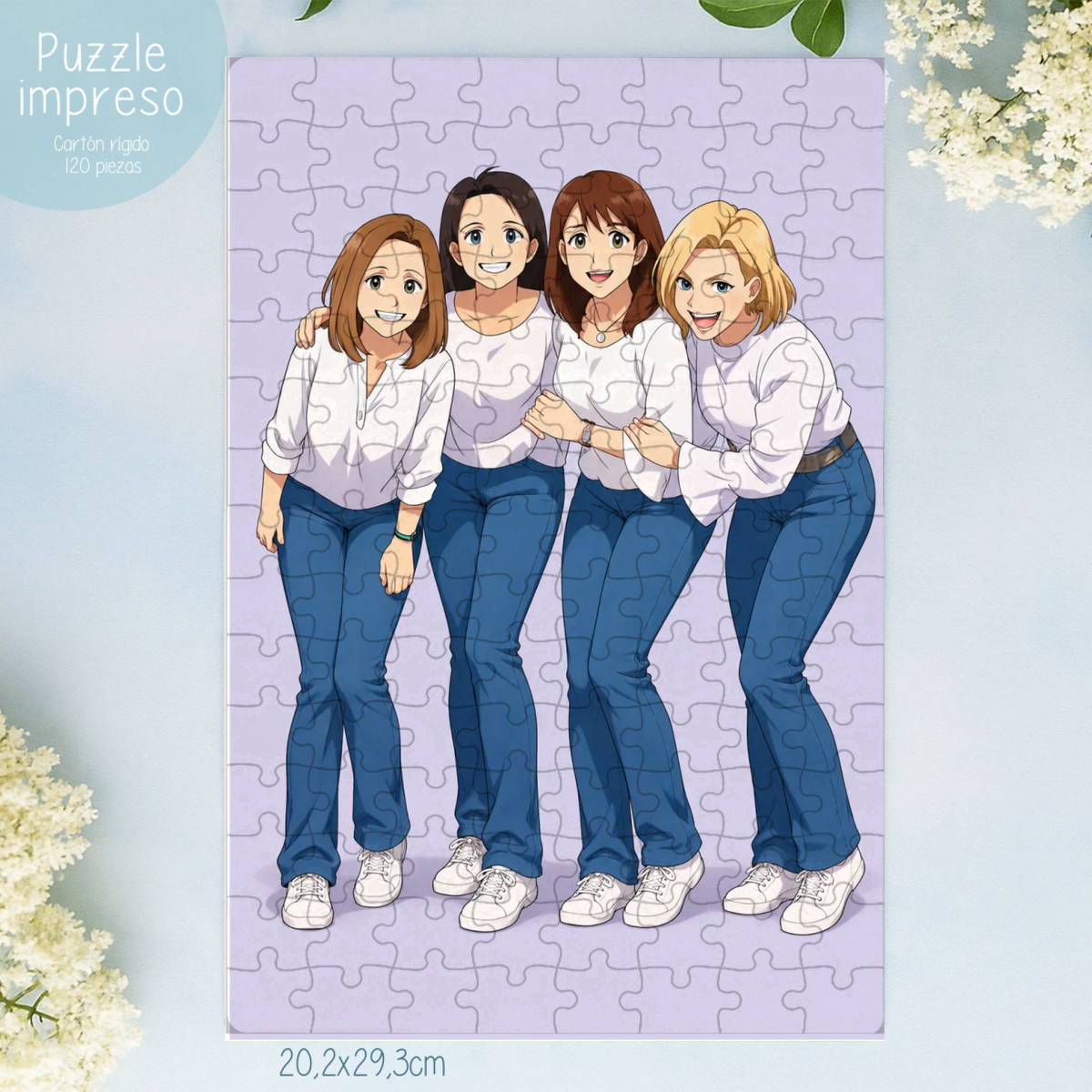 Puzzle personalizado con caricatura estilo anime desde foto