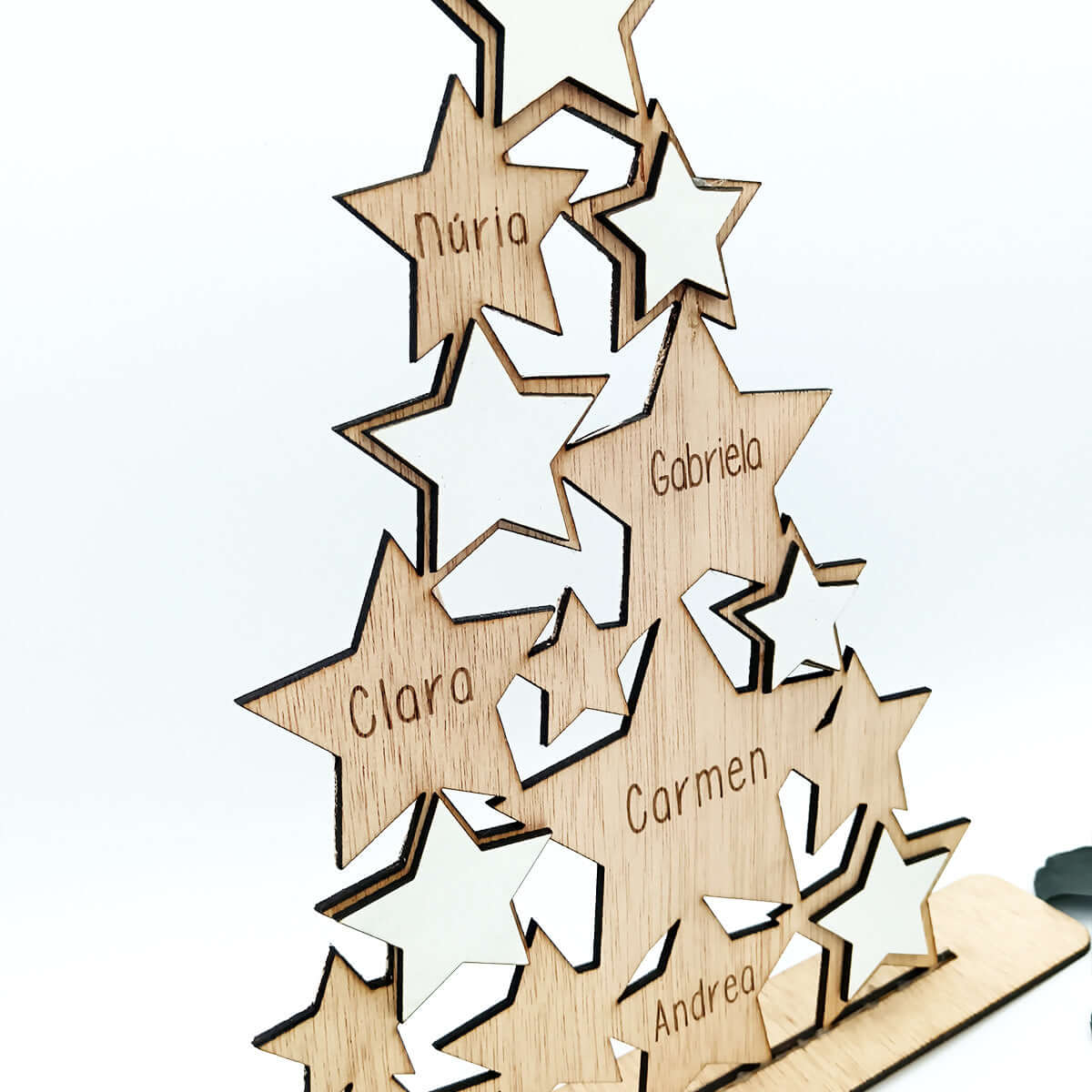 Ábol de navidad madera personalizado con nombres
