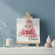 azulejo personalizado con foto y caballete de madera – regalo original