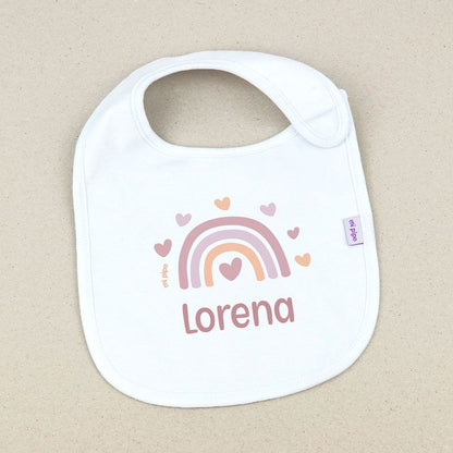 Babero personalizado con nombre para bebé, práctico y original