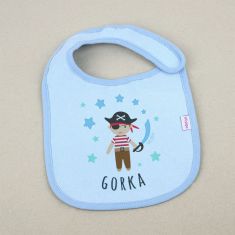 Babero de algodón personalizado con nombre para bebés en España.