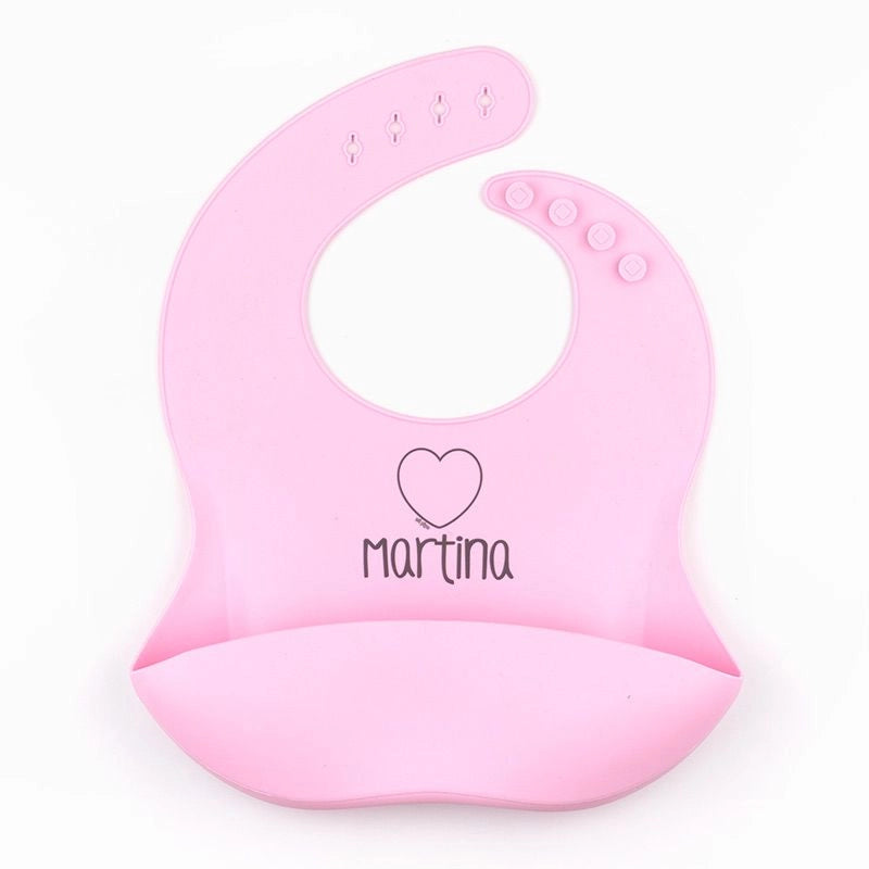 Baberos de silicona personalizados con nombre, resistentes, útiles y elegantes