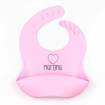 Baberos de silicona personalizados con nombre, resistentes, útiles y elegantes
