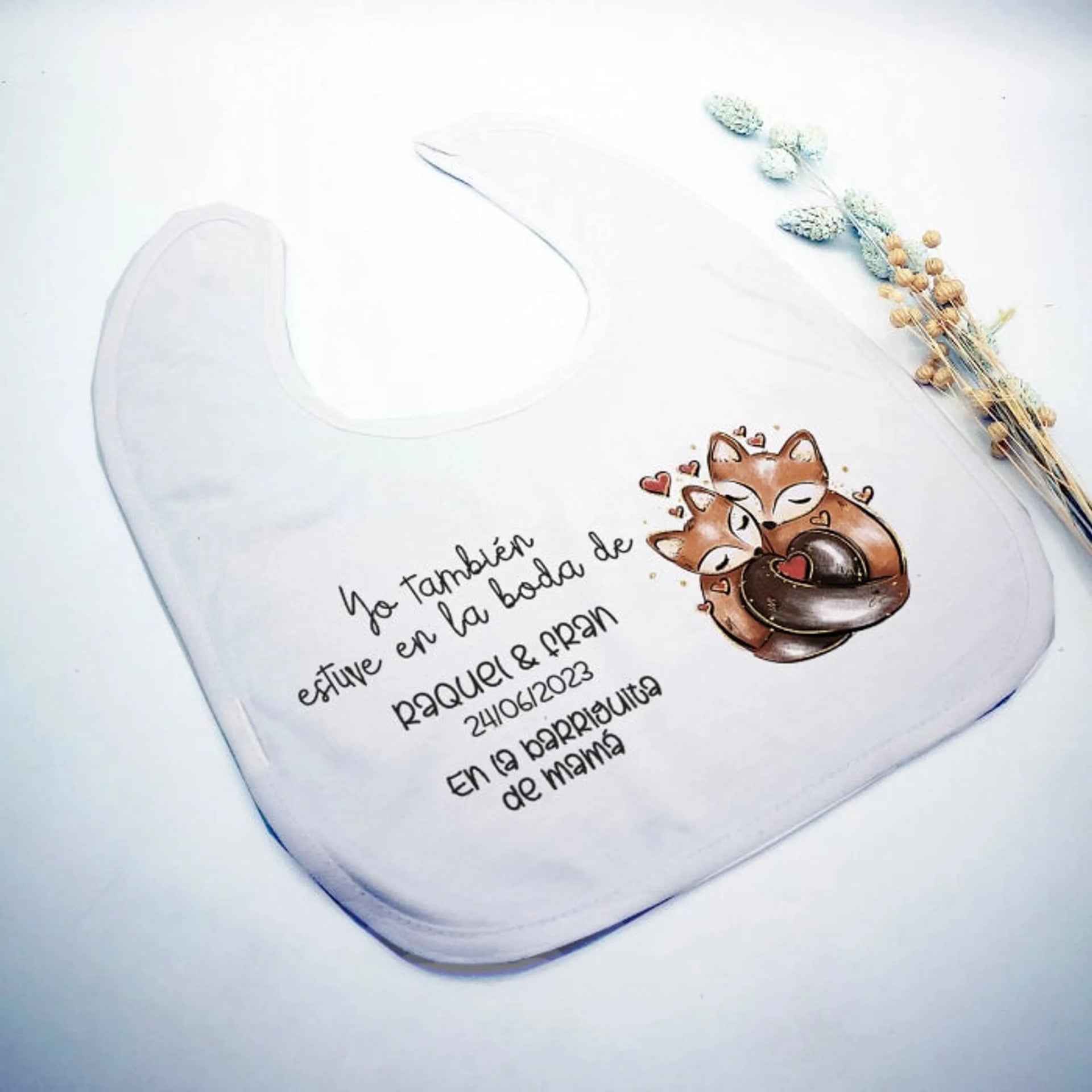 Babero Yo estuve en la boda - Animalitos (Diseños) - Regalo original personalizado - DE MOI À TOI