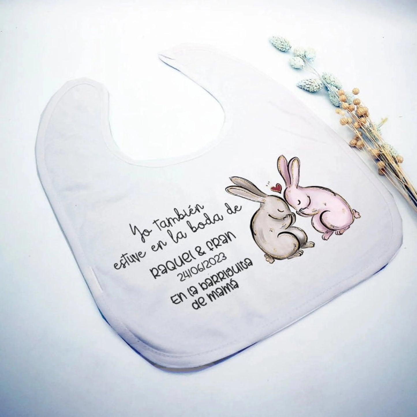 Babero Yo estuve en la boda - Animalitos (Diseños) - Regalo original personalizado - DE MOI À TOI