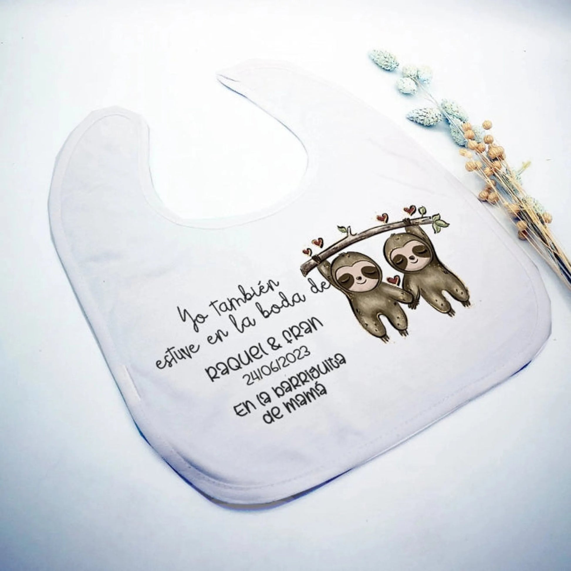 Babero Yo estuve en la boda - Animalitos (Diseños) - Regalo original personalizado - DE MOI À TOI