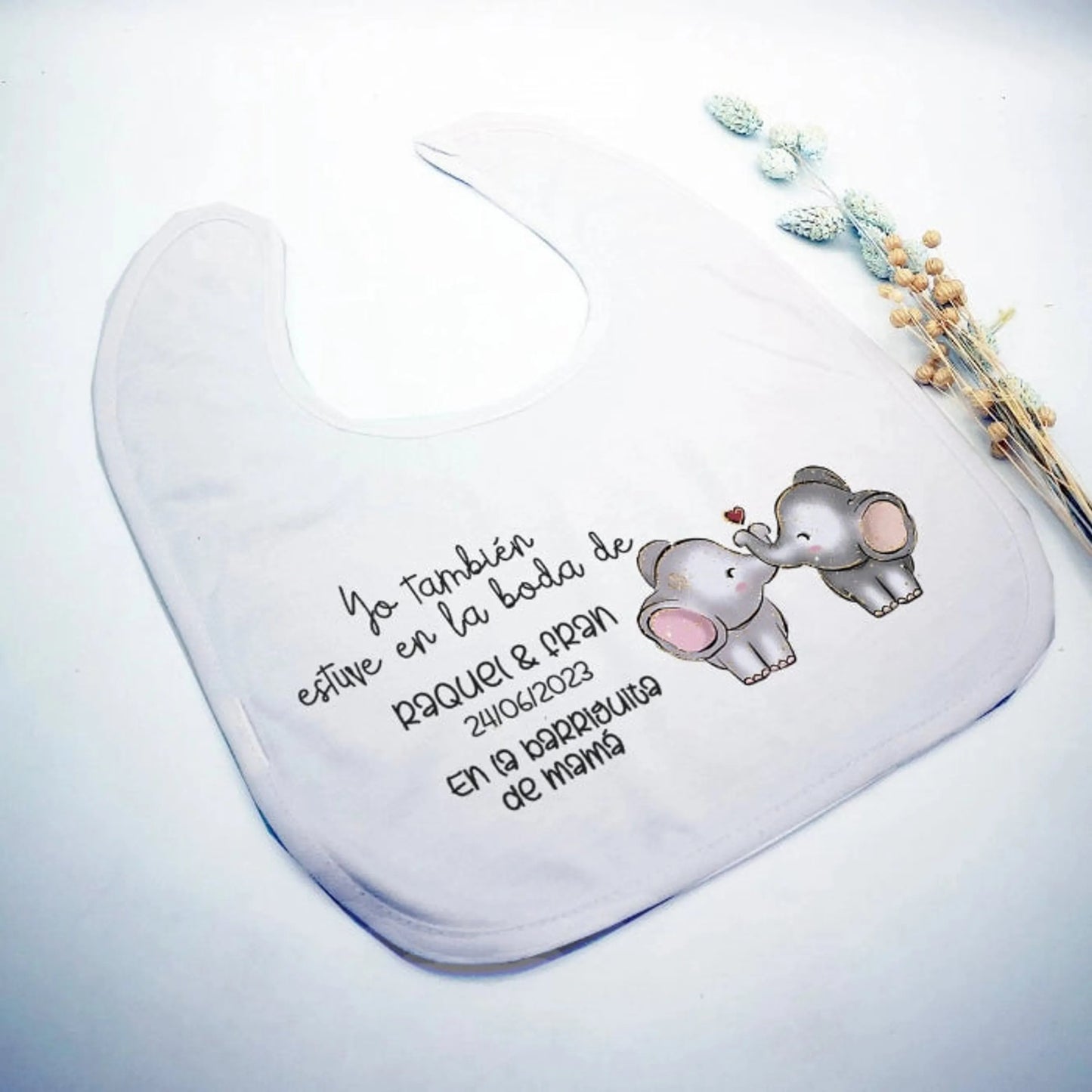 Babero Yo estuve en la boda - Animalitos (Diseños) - Regalo original personalizado - DE MOI À TOI