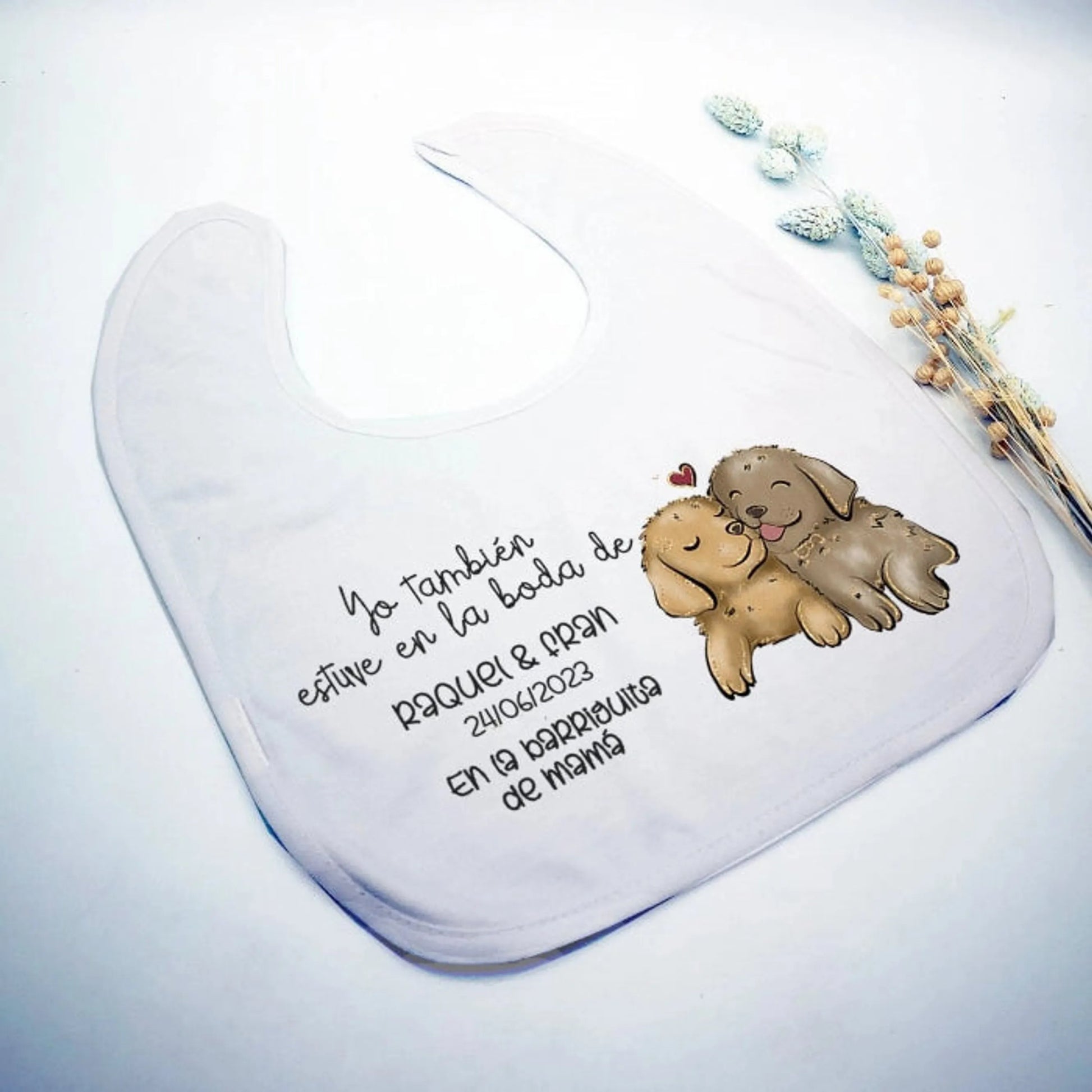 Babero Yo estuve en la boda - Animalitos (Diseños) - Regalo original personalizado - DE MOI À TOI