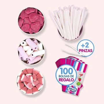Chuches rosas para mesa dulce infantil - de moi a toi