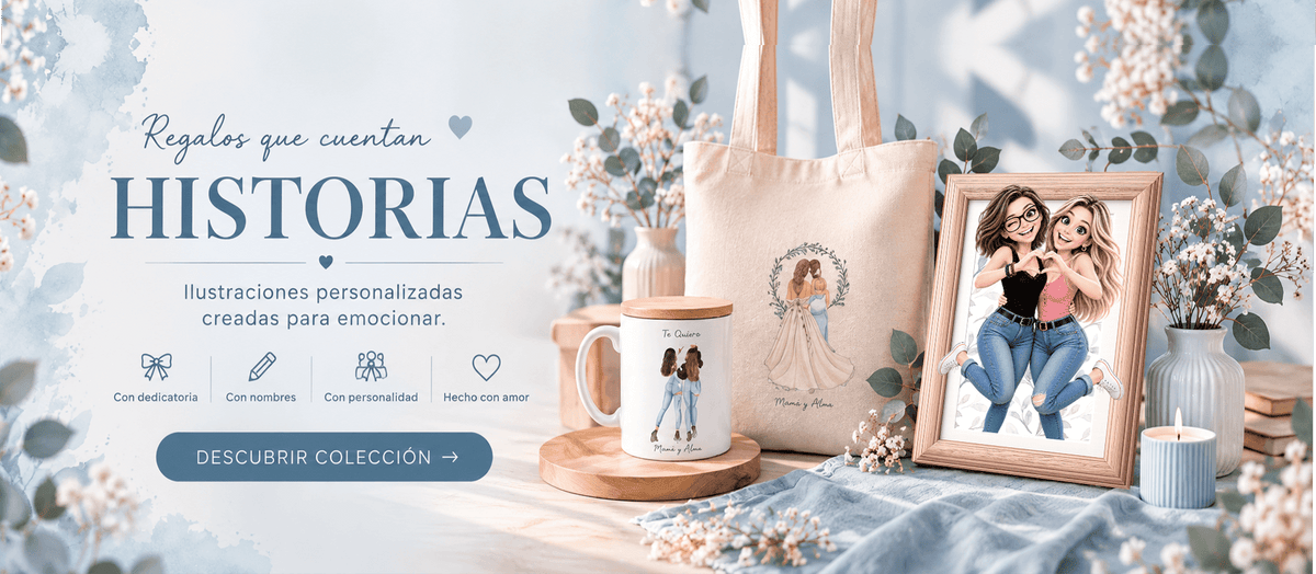 Banner ilustraciones personalizadas para regalos originales · De Moi à Toi