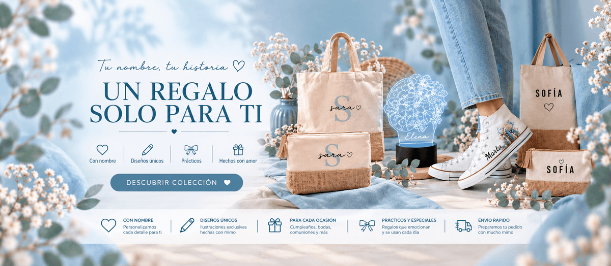 Banner Solo para ti · regalos personalizados únicos · De Moi à Toi