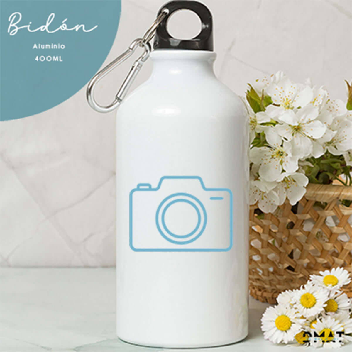 Botella Bidón de aluminio personalizado de 400 ml con foto – De moi à toi