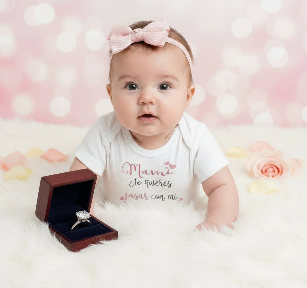 Pedida de mano original con bodys personalizados