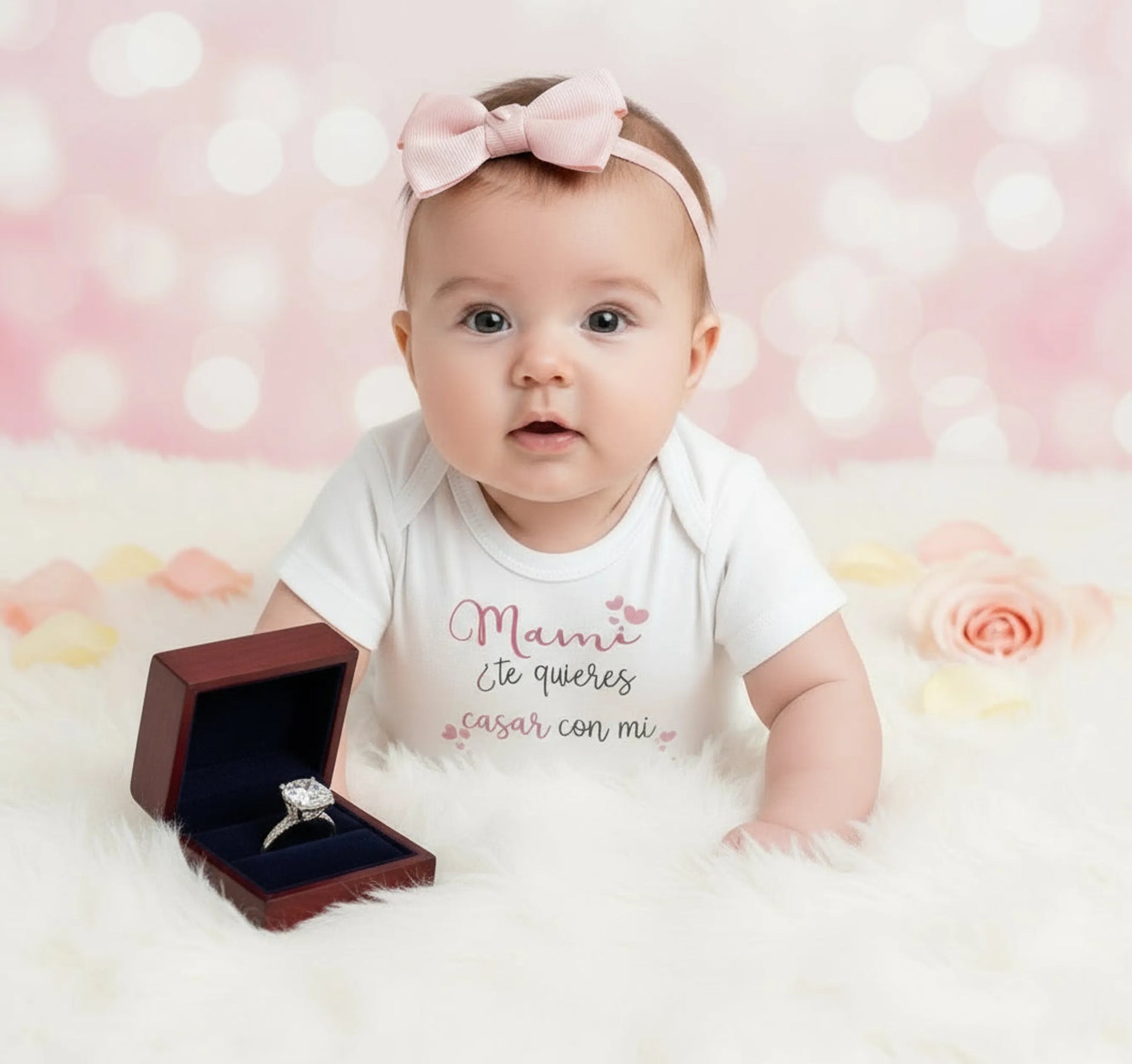 Pedida de mano original con bodys personalizados