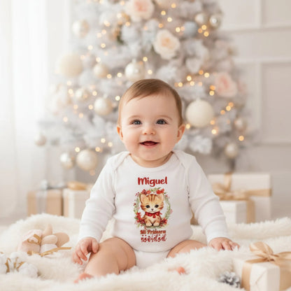 Body personalizado mi primera navidad diseño gatito - de moi a toi