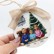 Bola de Navidad familiar personalizada con ilustración editable – De moi à toi