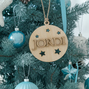 Bola de navidad de madera personalizada con nombre - de moi a toi