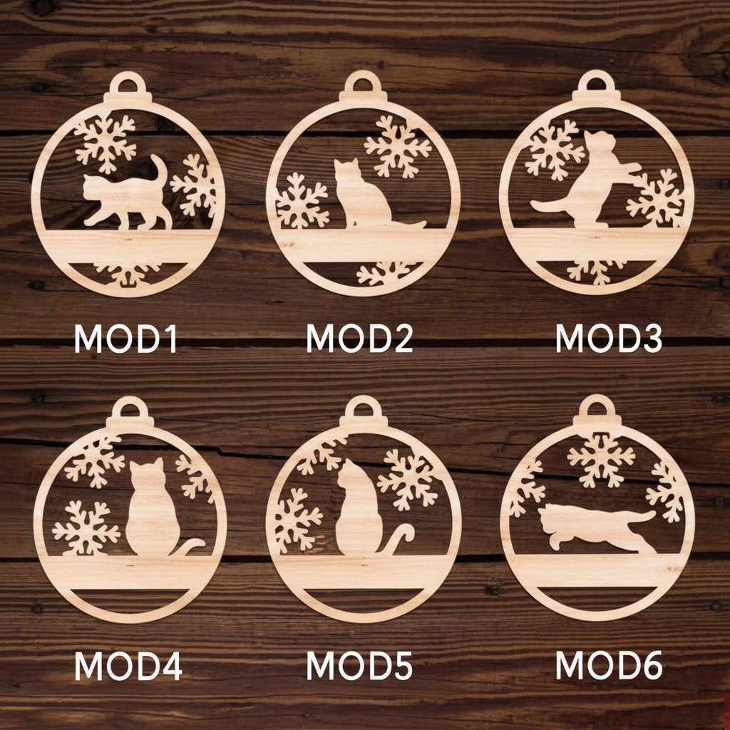 Diferentes modelos de bola personalizada navidad gatos 