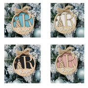 adorno de madera con lazo de yute y cuerda natural personalizado– detalle de Navidad