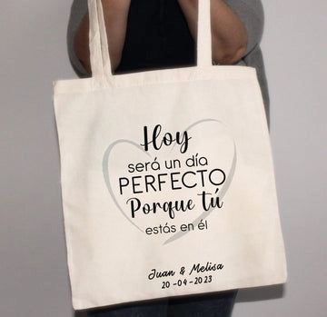Bolsa tela personalizada - Día Perfecto - Regalo original personalizado - DE MOI À TOI
