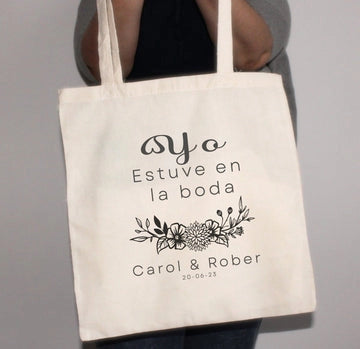 Bolsa tela personalizada - Yo estuve en la boda - Regalo original personalizado - DE MOI À TOI