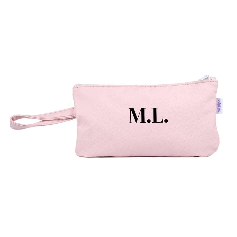 Complemento elegante para mujer: bolso de polipiel con asa corta y bordado a elección, perfecto para regalo.