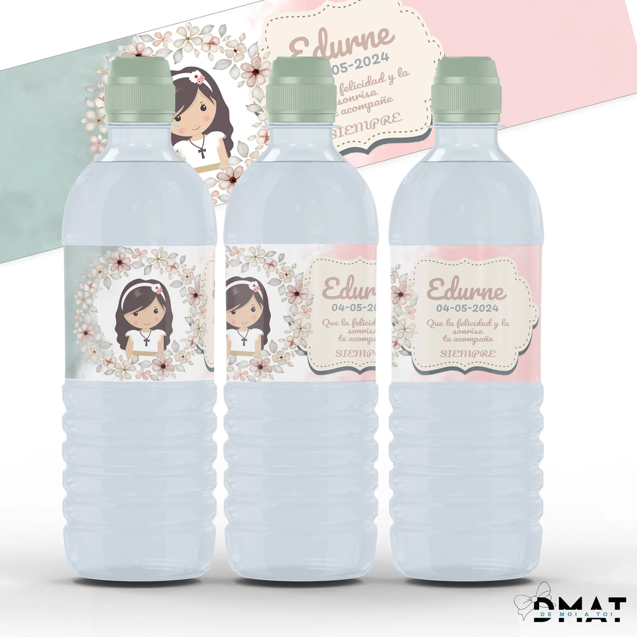 Etiquetas impresas impermeables personalizadas para botellas de agua - de moi à toi