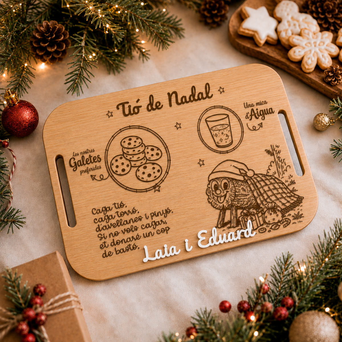 Bandeja navideña personalizada – Reyes Magos, Papa Noel o Caga Tió