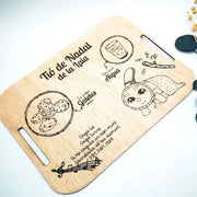 Bandeja de madera caga tió personalizada con nombre - de moi a toi