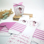 Cajas para detalles de comunión niña con solapa corazón (12 uds) - Regalo original personalizado - DE MOI À TOI