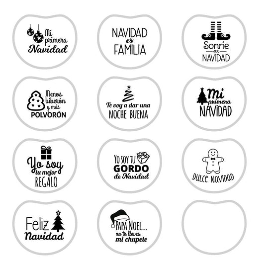 Set regalo bebé chupete y cadena divertido navidad - Papá Noel