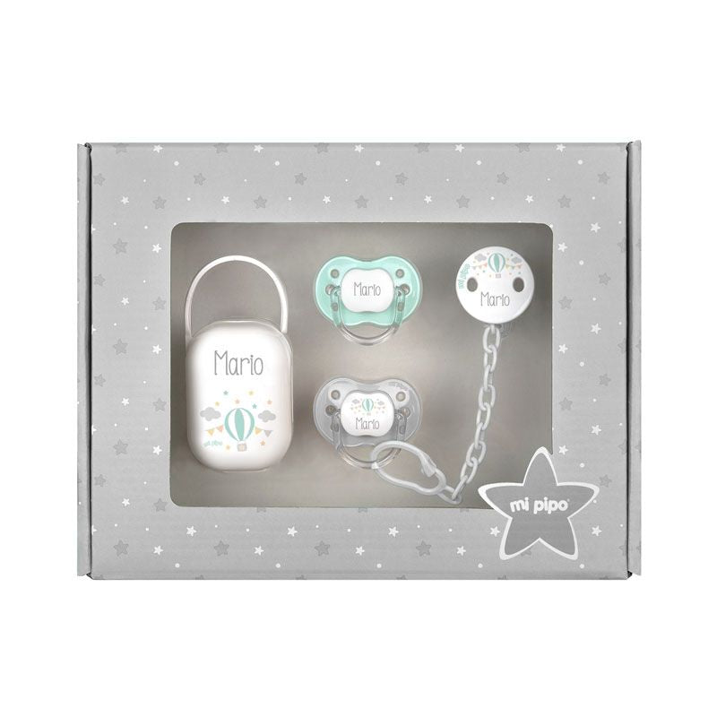 Cajita Regalo con Chupetes y Cadenita Personalizada