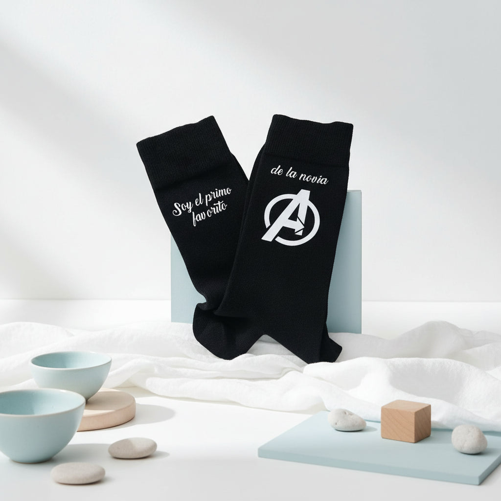 Calcetines personalizados regalo original para primo, padrino, testigo de boda