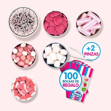 Chuches para candy bar boda romántica y fiestas en tonos rosas - de moi a toi