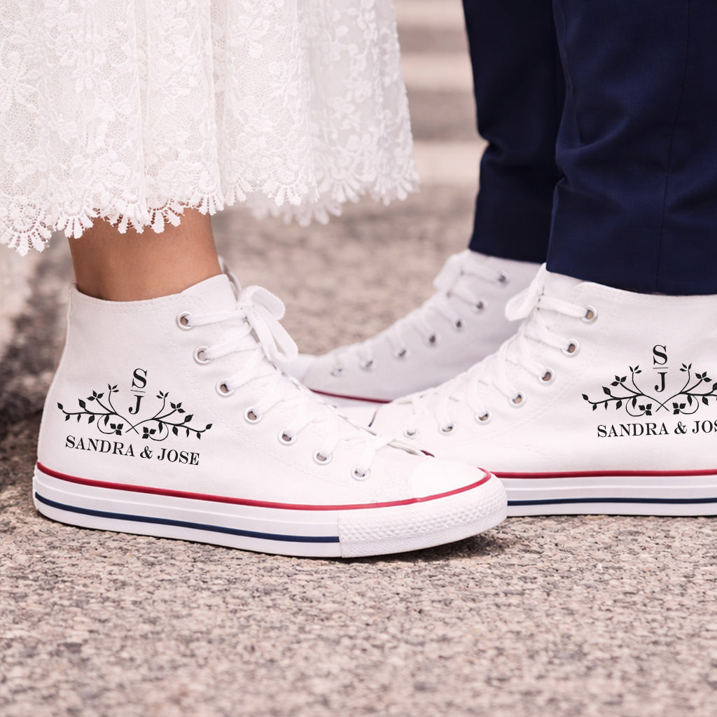 Zapatillas personalizadas para boda con iniciales elefantes