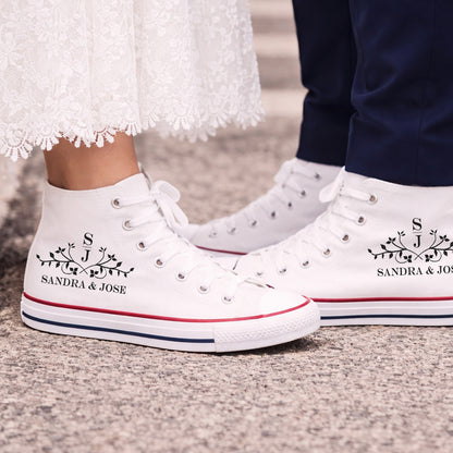 Zapatillas personalizadas para boda con iniciales elefantes