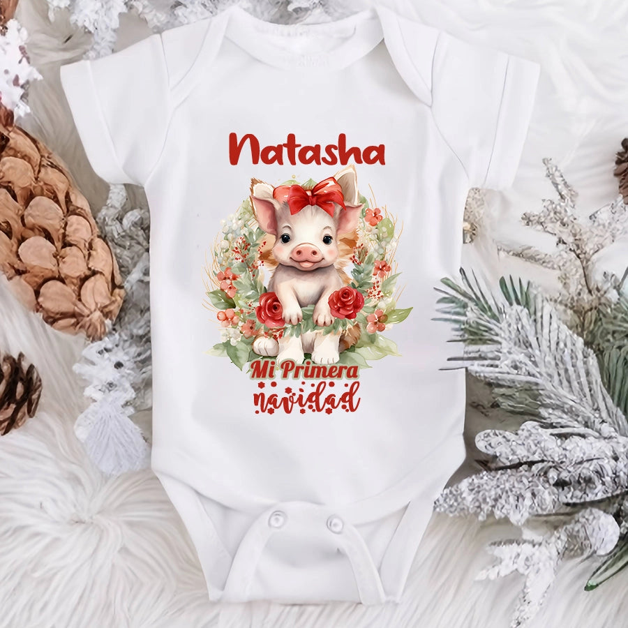 Regalo amigo invisible embarazada y recién nacido cerdito navideño - de moi a toi