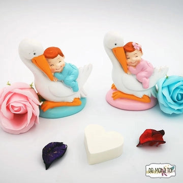 Cigüeña - Figura de bautizo - Regalo original personalizado - DE MOI À TOI