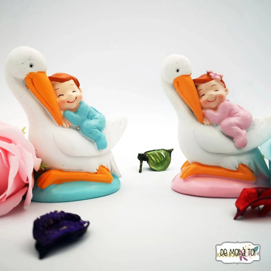 Cigüeña - Figura de bautizo - Regalo original personalizado - DE MOI À TOI