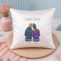 Cojin personalizado con clipart para amigas con ilustración editable como regalo navidad original