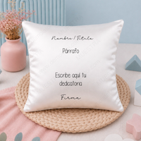 Cojín personalizado con dedicatoria para regalar a amigas