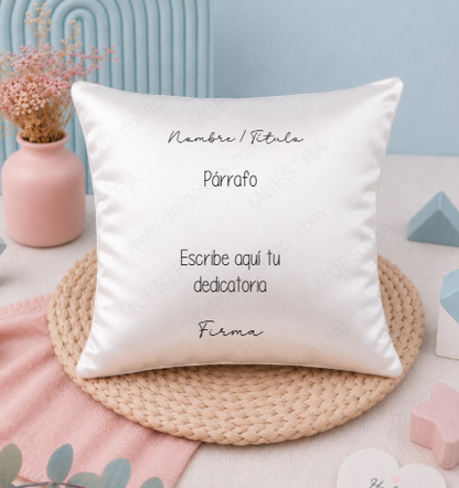 Cojín personalizado con dedicatoria para regalar a amigas