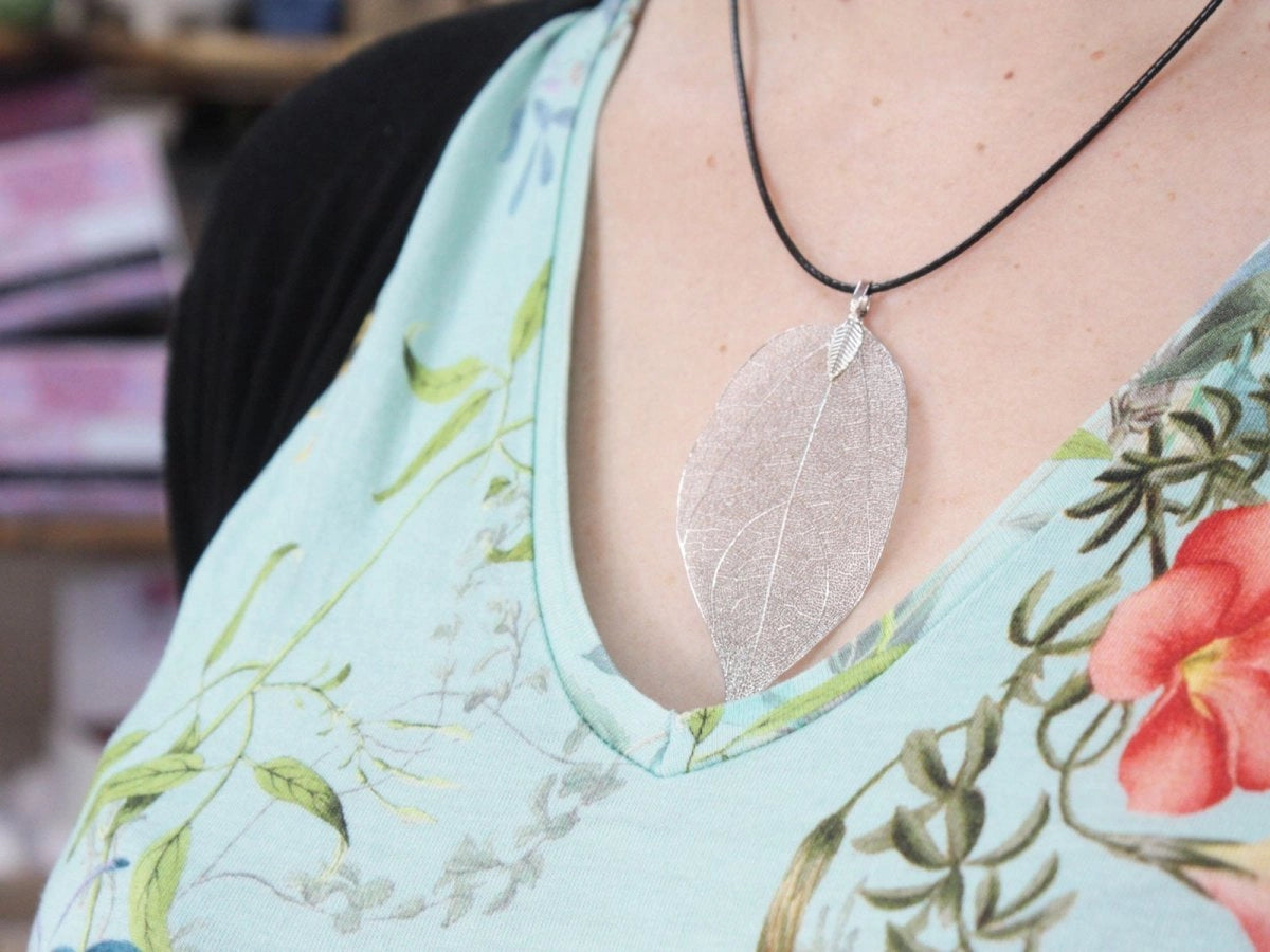 Colgante Hojas naturales - Plata - Regalo original personalizado - DE MOI À TOI