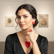 Collar artesanal corazón rojo – Regalo romántico – De moi à toi