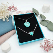 Collar de acero inoxidable con piedra turquesa natural – Regalo elegante – De moi à toi