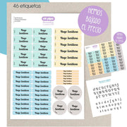 etiquetas objetos para niños con nombres
