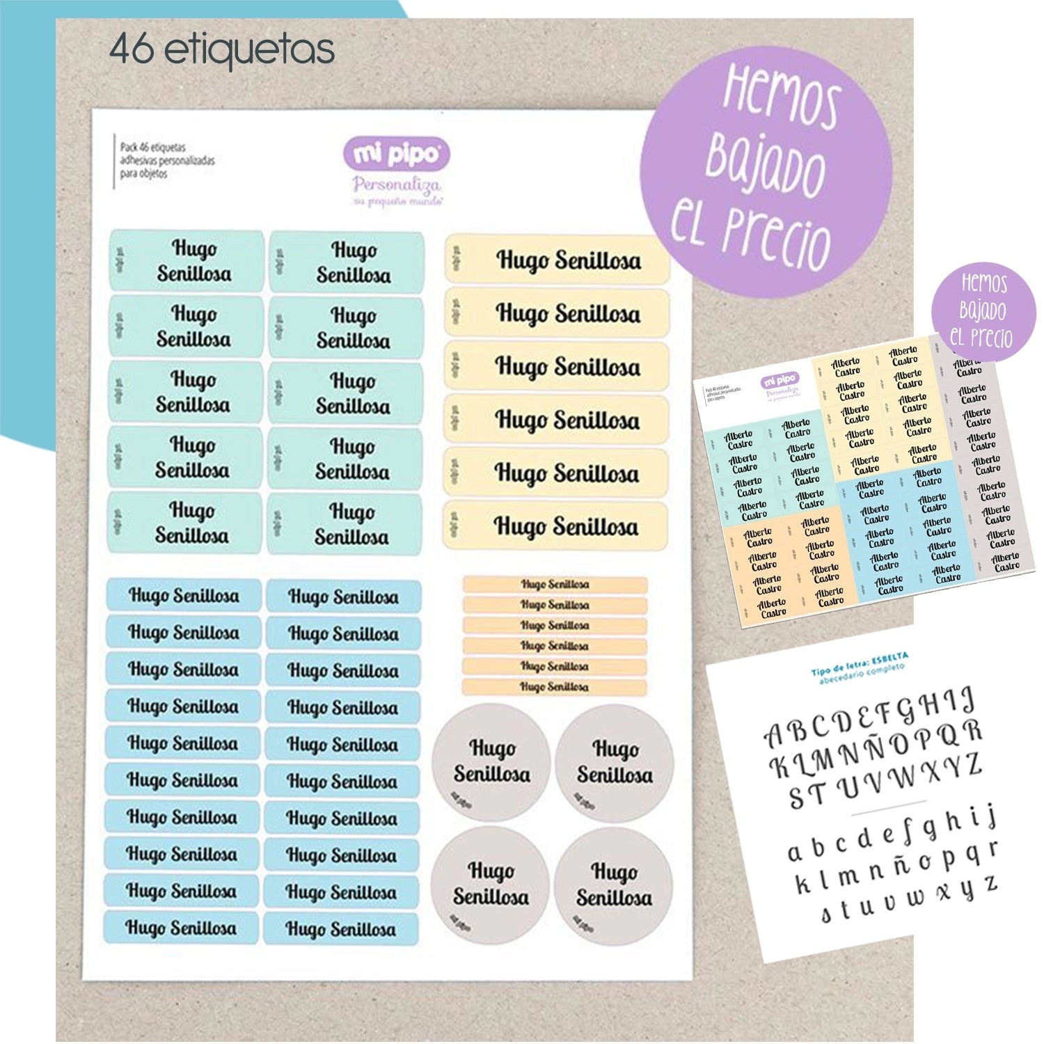 etiquetas objetos para niños con nombres