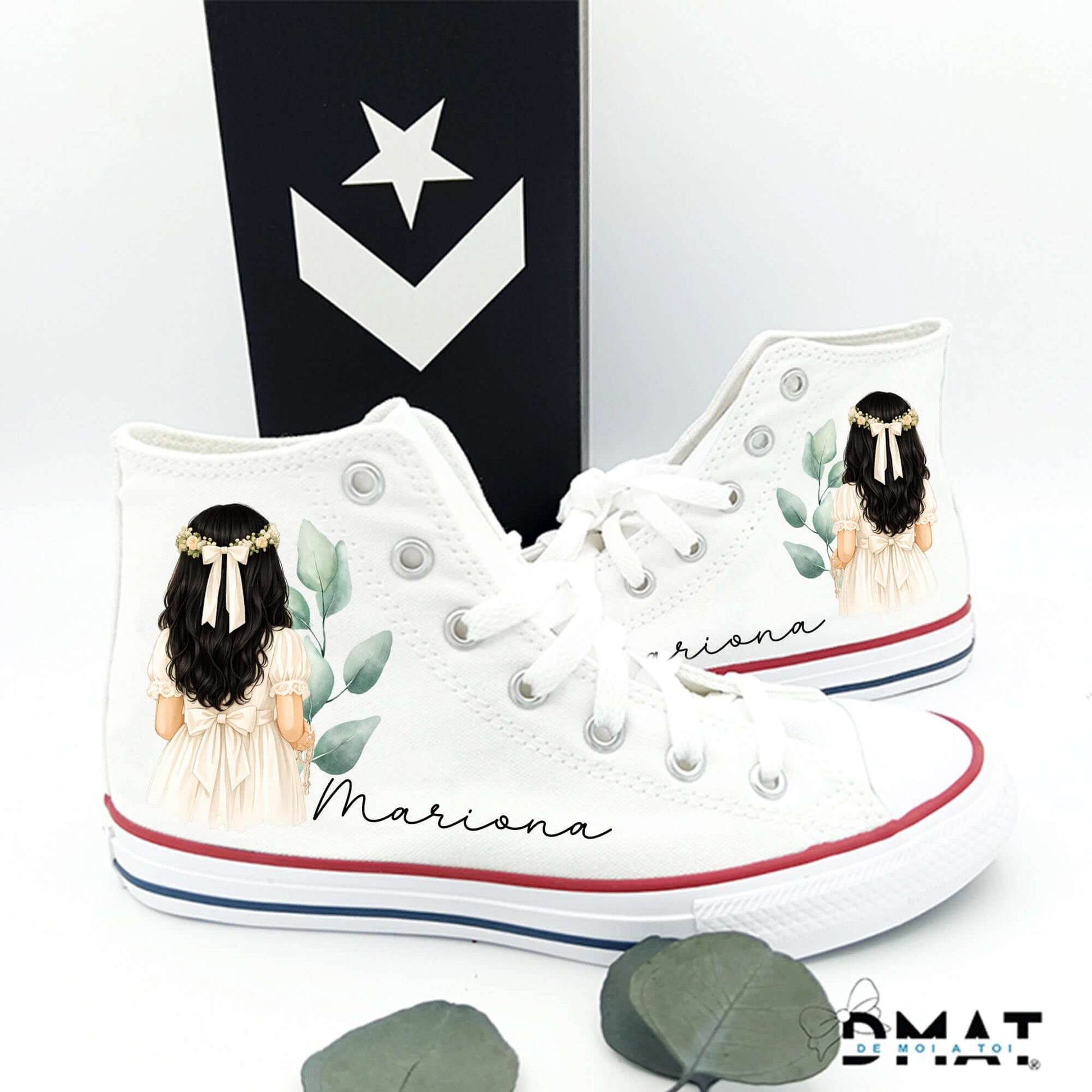 Zapatillas personalizadas como regalo original comunión niña con ilustración y nombre