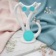 Conjunto artesanal AQUA – Collar y pendientes turquesa – De moi à toi