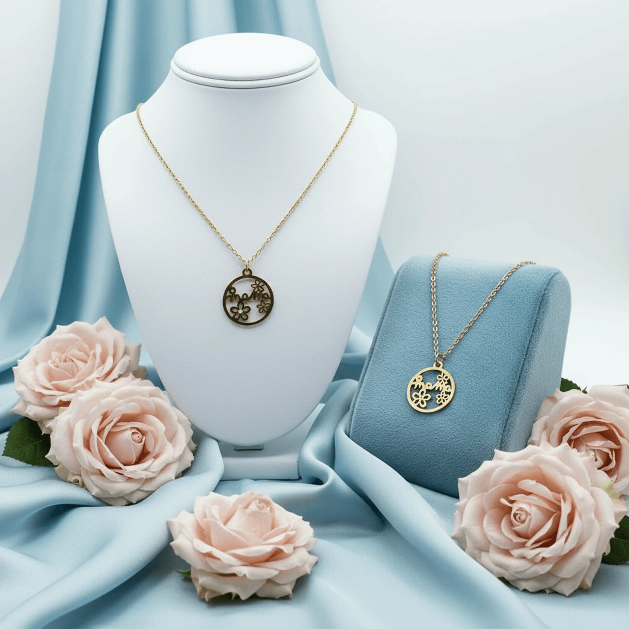 Conjunto de collar y pulsera dorado para mamá en acero steel – De moi à toi